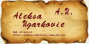 Aleksa Ugarković vizit kartica
